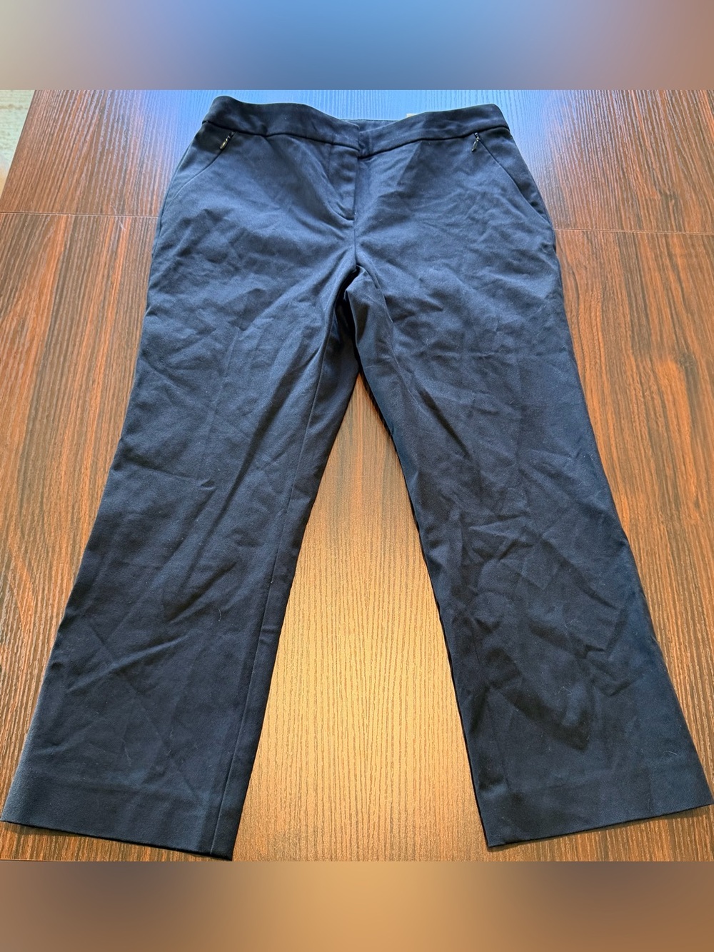 Alfani Womens Black Capri Pants Stretch Zip Pocket Cropped Work Trousers Size 0P